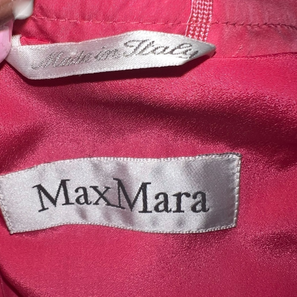 Max Mara Pink Cropped Silk Blend Jacket‎ Made In Italy Size 10 - Picture 4 of 9